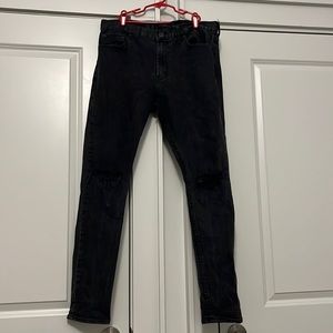 Black Skinny Fit Pants for Men - Size 33W 32L